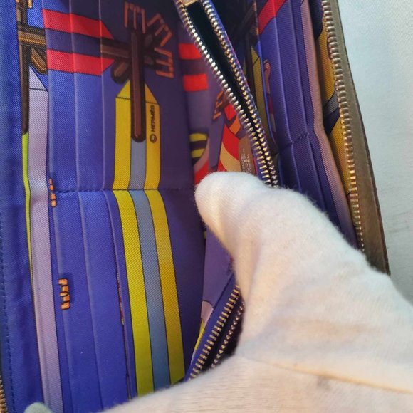 *HP* Hermes Azap Long Silk-Inn Zip Around Epson Leather Wallet - Picture 9 of 12